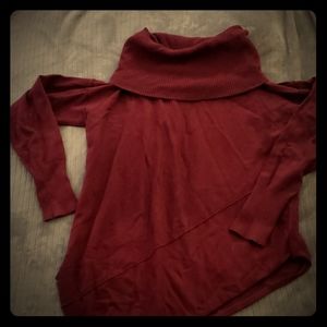 Burgundy Cowl-Neck Sweater